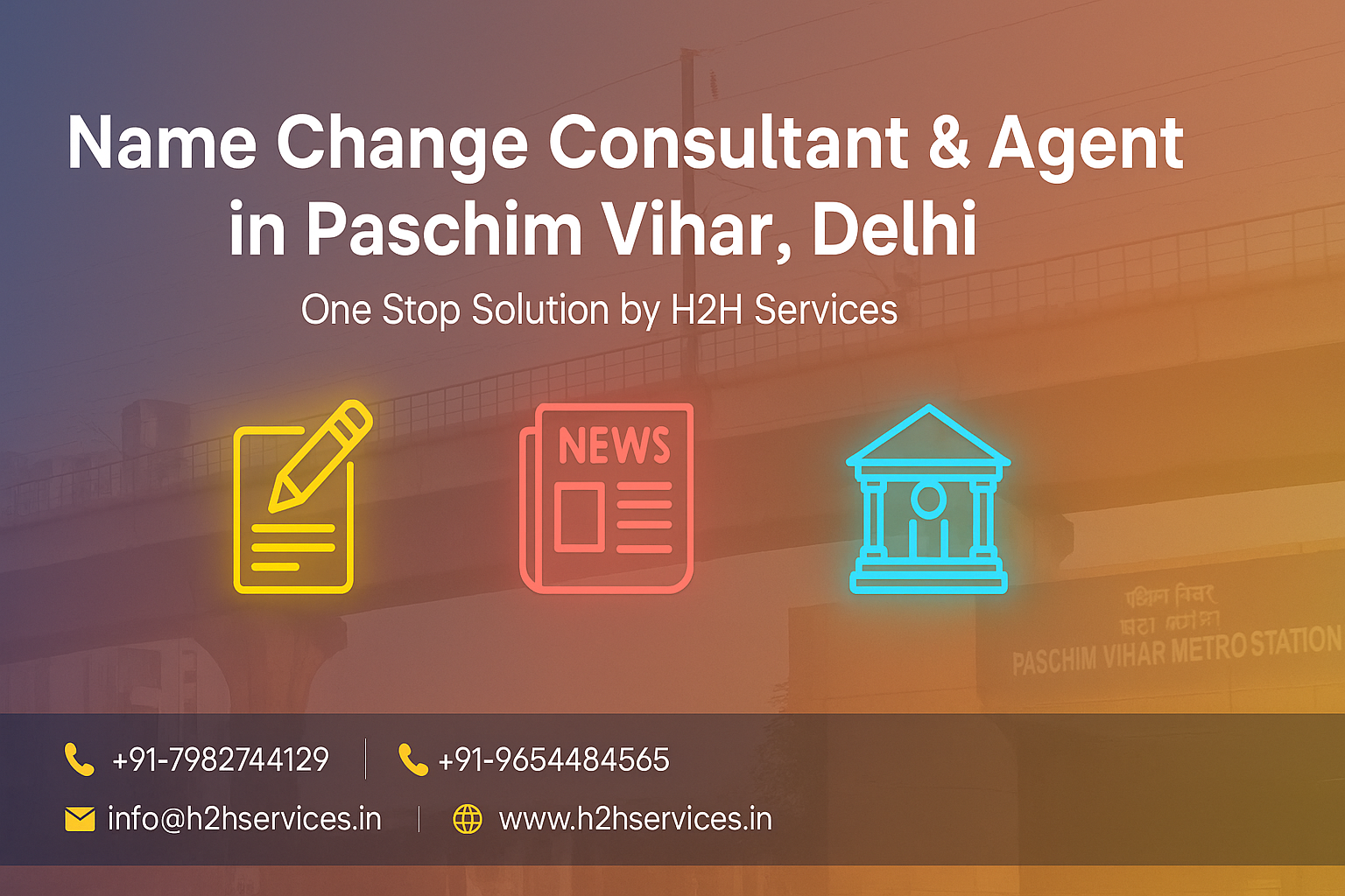 Trusted Name Change Consultant in Paschim Vihar, Delhi | H2H Services | Affidavit, Gazette, Aadhaar & PAN Update